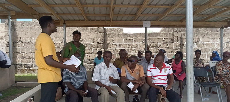 A group of people meeting in an outpatient area